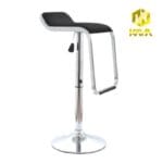 Silla de Bar Glen Alta Regulable con Asiento Acolchado en Cuero PU Negro - Imagen 4