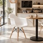 silla eames con brazo blanca