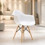silla eames con brazo blanca