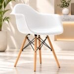 silla eames con brazo blanca