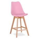 Silla Ema Tapiz Bar Rosa – Elegancia y confort para barras y cocinas