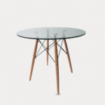 Mesa Eames Vidrio 100 cm — Elegancia y Estilo Contemporáneo