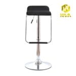 Silla de Bar Glen Alta Regulable con Asiento Acolchado en Cuero PU Negro - Imagen 7