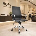 silla boss presidencial negra cromada