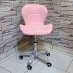 SILLA MARIPOSA ROSA GIRATORIA RODANTE