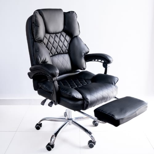 silla brot presidencial cromada ejecutiva reclinable con reposapiés
