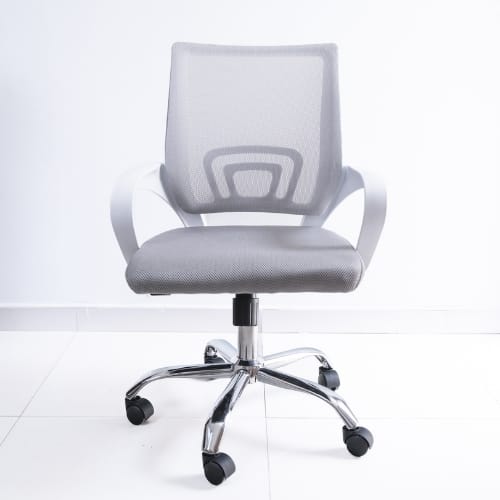 silla atlantis ejecutiva gris cromada