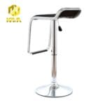 Silla de Bar Glen Alta Regulable con Asiento Acolchado en Cuero PU Negro - Imagen 6