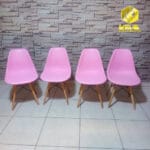🪑 Set de 4 Sillas Eames Nórdica Rosa Sofisticadas