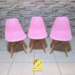🪑 Set de 3 Sillas Eames Nórdica Rosa Sofisticadas – GrupoKava