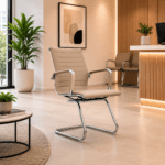 🪑 Silla Boss Trineo Interlocutora Beige – Elegancia y comodidad para tus espacios