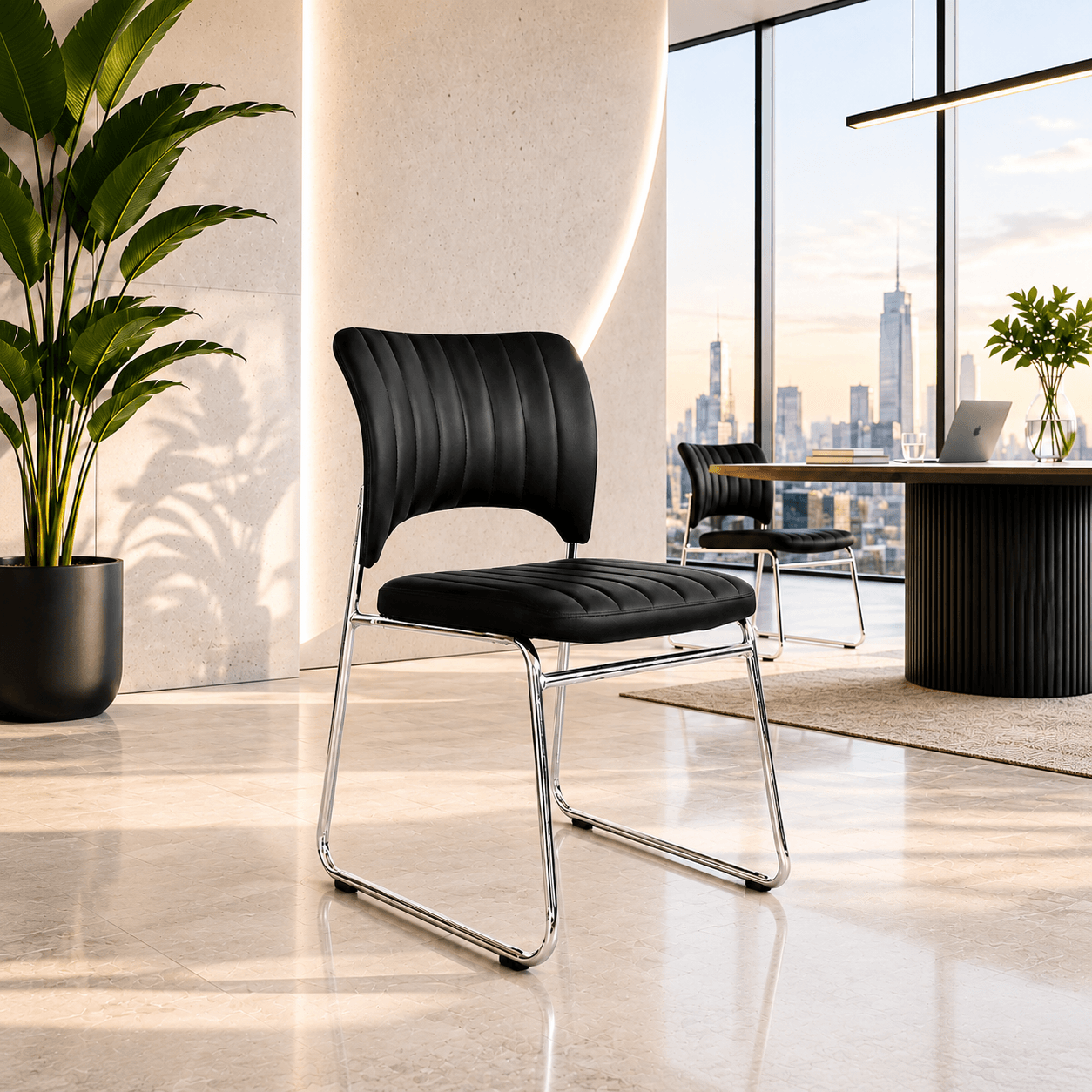 🪑 Silla ISO PU Fija Trineo – Comodidad y Elegancia en Ambientes Profesionales