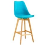 Silla Ema Tapiz Bar Turquesa – Elegancia y confort para barras y cocinas