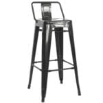 Silla de Bar Cloe con Espaldar Negra – Diseño resistente y minimalista