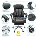 🪑 Silla Delta Presidencial con Reposapiés – Máximo confort y elegancia ejecutiva - Imagen 4
