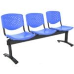 SILLA DE ESPERA PRISMA 3 ASIENTOS DE POLIPROPILENO AZUL - Imagen 2