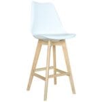 Silla Ema Tapiz Bar Blanca – Elegancia y confort para barras y cocinas