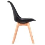 Silla Ema Tulip Negra – Diseño Nórdico y Ergonómico para Oficina y Comedor - Imagen 4