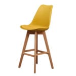 Silla Ema Tapiz Bar Amarilla – Elegancia y confort para barras y cocinas