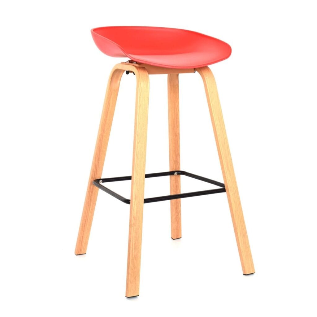 silla de bar misuri roja