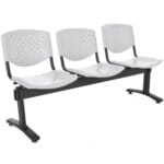 SILLA DE ESPERA PRISMA 3 ASIENTOS DE POLIPROPILENO GRIS - Imagen 2