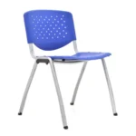 🪑 Silla Prisma Fija azul de polipropileno con estructura robusta - Imagen 2