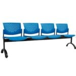 SILLA DE ESPERA BUTTERFLY 4 ASIENTOS POLIPROPILENO AZUL
