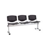SILLA DE ESPERA PRISMA 3 ASIENTOS DE POLIPROPILENO NEGRO
