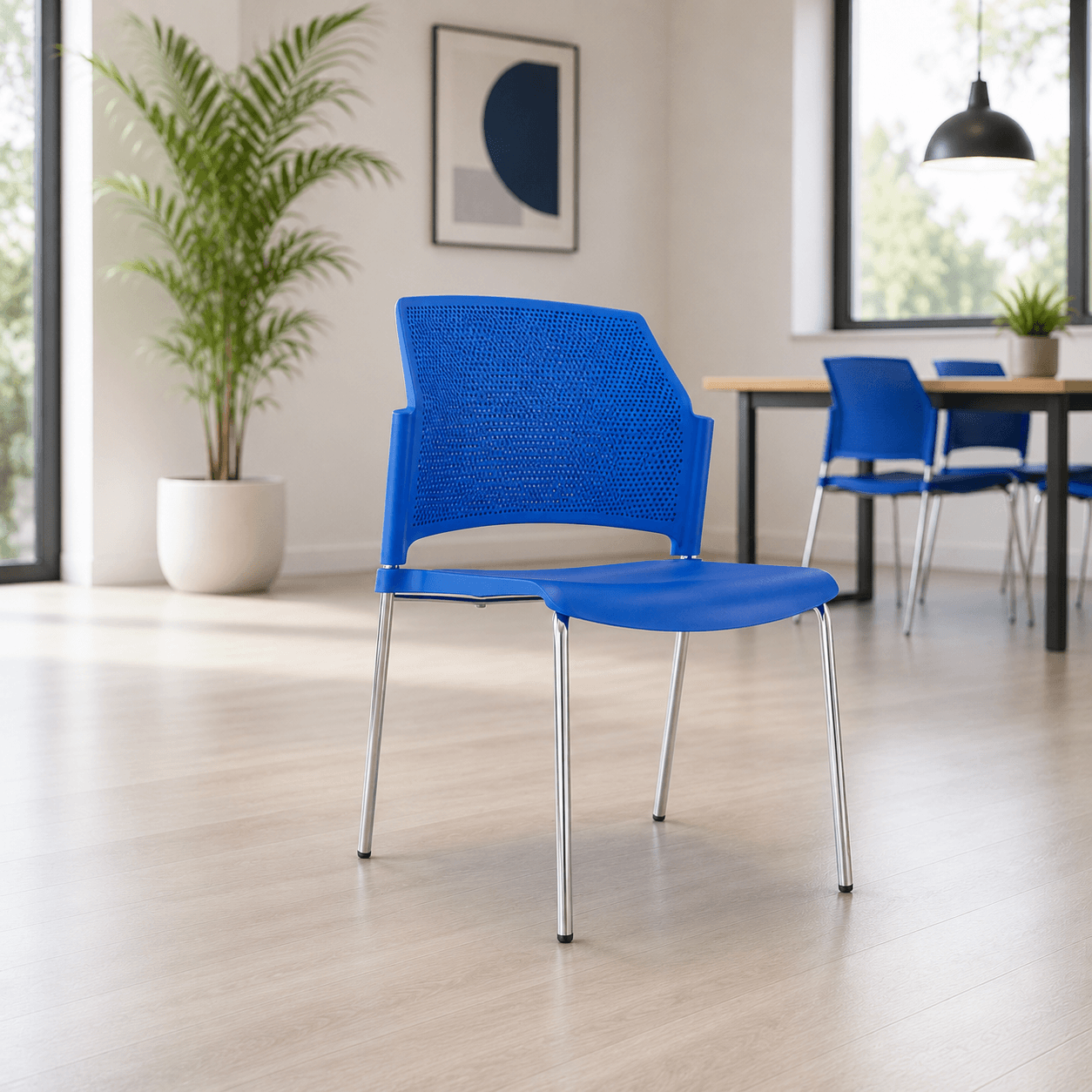 🪑 Silla Zyle Fija Azul – Versatilidad, Color y Resistencia