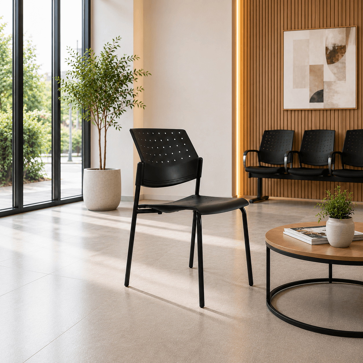 🎬 Silla Movie Fija Negra – Diseño Moderno y Resistente