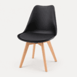  Silla Ema Tulip Negra – Diseño Nórdico y Ergonómico para Oficina y Comedor 