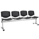 SILLA DE ESPERA PRISMA 4 ASIENTOS POLIPROPILENO NEGRA