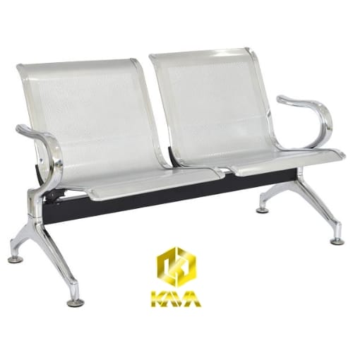 Silla de Espera 2 Asientos en Acero Cromado – Resistente y Elegante