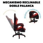 silla gamer gk roja con reposapies