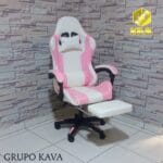 silla gamer gk rosa con reposapies