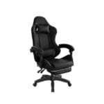 silla gamer negra con reposapiés