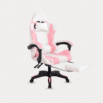 Silla Gamer GK Rosa con Reposapiés – Confort Extremo y Diseño Ergonómico