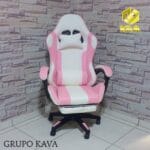 silla gamer gk rosa con reposapies