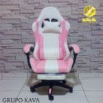 silla gamer gk rosa con reposapies