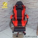 silla gamer gk roja con reposapies