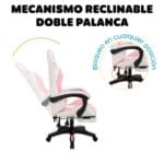silla gamer gk rosa con reposapies