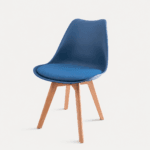  Silla Ema Tulip Azul marino – Diseño Nórdico y Ergonómico para Oficina y Comedor 