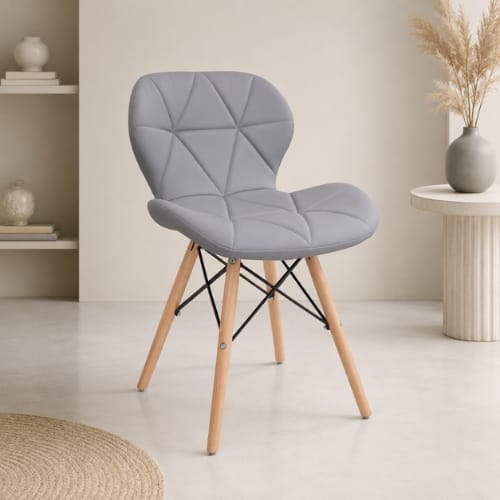 silla mariposa fija gris