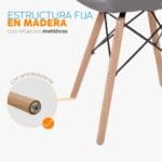 silla mariposa fija gris